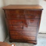 A French mahogany washstand, the lift up top above four drawers, 81 cm wide x 95 cm high
