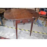A 19th century mahogany Pembroke table, on tapering square legs, 95 cm wide
