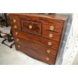 A 19th century mahogany chest of drawers, with a bonnet drawer, 122 cm wide