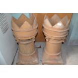 A pair of chimney pots, 76 cm high, and another, 47 cm high (3)