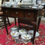 An oak lowboy, 79 cm wide x 69 cm high, and a mahogany bedside chest, 56 cm wide (2)