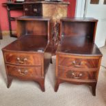 A pair of reproduction bedside chests, 39 cm wide