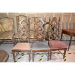A 17th century style carver chair, and five matching dining chairs (6)
