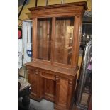 A Victorian pine cabinet on cupboard, 118 cm wide x 51 cm deep x 206 cm high