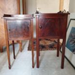 A 19th century mahogany bedside cupboard, 44 cm wide, and another similar, 41 cm wide (2)