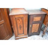 A Victorian painted pine bedside cupboard, 38 cm wide, and another (2)