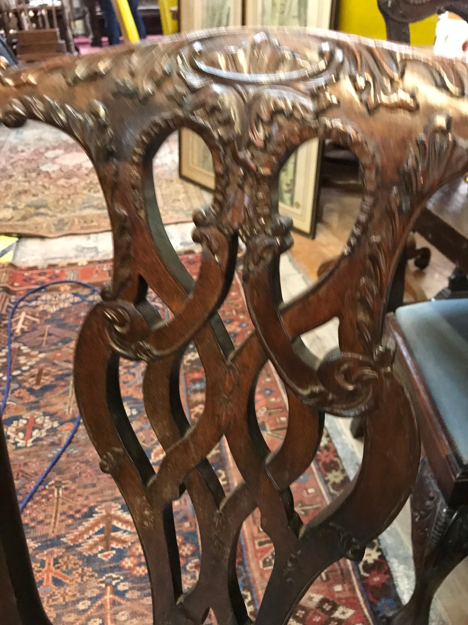 A set of nine George III style dining chairs - Image 4 of 7