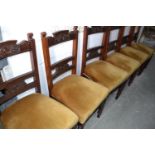 A set of six Edwardian dining chairs, and four kitchen chairs