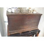 A Victorian stained pine blanket chest, 83 cm wide