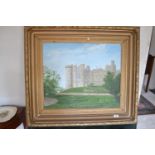 English school, late 20th century, Arundel castle, oil on board, 50 x 60 cm