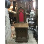 A Victorian Gothic cabinet, with a panel door, 50 cm wide x 150 cm high