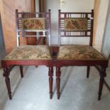 A pair of Arts & Crafts style walnut single chairs (2)