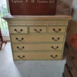 A painted chest of drawers, top part of a tallboy, lacks bit of cornice, 116 cm wide x 91 cm high