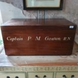 A travelling box, Captain P M Gowen RN, some scratches, 80 cm wide