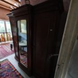 A Victorian breakfront mahogany three door wardrobe, 202 cm wide x 208 cm high