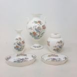 A Wedgwood Kutani Crane pattern vase and other ceramics, (2 boxes)