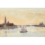 George Samuel Elgood (1851-1943), The Approach to Venice, watercolour, signed, inscribed and dated