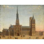 Continental school, 18th century, Rouen Cathedral, oil on board. unsigned, 29 x 37 cm Report by RB