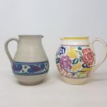 A Poole Carter Stabler Adams jug, 20 cm high and three other Poole jugs (4)