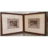 Frank Paton, a pair of 19th century prints of hunting terriers, Not at Home and Rough and Ready,