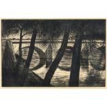 A Christopher Richard Wynne Nevinson (1889-1946) artist's proof etching, Le Pont Royal, Paris,