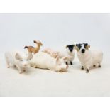 A Beswick, Pig and Piglet, piggy back, 2746, a sow, Wall Queen, 1552A, a black faced ram, 3071, a