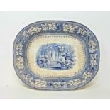 A 19th century blue and white meat plate and other ceramics (4 boxes)