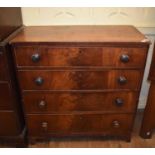 A 19th century mahogany chest, of four graduated drawers, on bracket feet, 103 cm wide