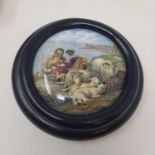 Three Pratt ware pot lids, farmers planting rice, and the residence of Ann Hathaway (3)