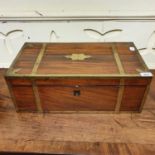 A 19th century mahogany and brass bound writing box, 51 cm wide