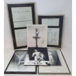 Nine signed photographs and playbills featuring dancers of the Royal Ballet 1958-74, two chalk