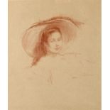 A lithograph after Albert De Bellleroche (1864-1944), portrait of lady, 44 x 37 cm Albert D