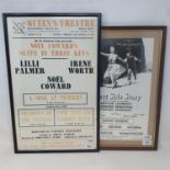 A quantity of framed theatre posters from the 1940's onwards to include shows staring Vivien Leigh