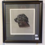 Joel Kirk, a study of a black Labrador's head, pastel, signed, 26.5 x 25 cm