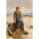 Carlton Alfred Smith (1853-1946), the fisher girl, watercolour, signed and dated '98, 39 x 26 cm