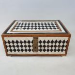 An early 20th century Indian ivory and horn inlaid box, 26 cm wide