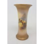 A Royal Worcester vase, painted sheep, signed, E Baker, repaired, Pratt ware and other ceramics