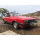 A 1979 Ford Capri 1.6 GL Registration number AEU 475V MOT expired in June 2019 Red with a red