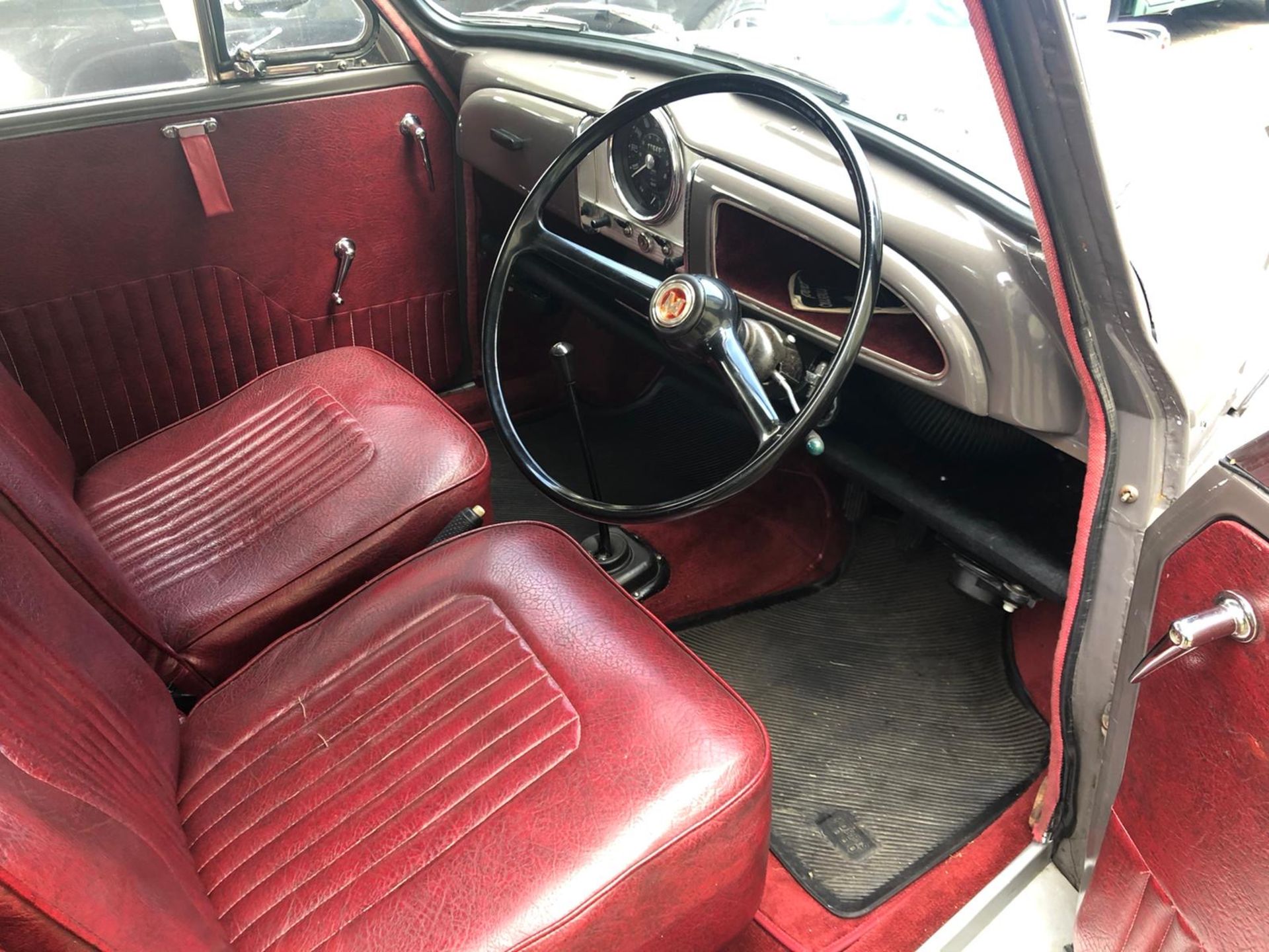 A 1968 Morris Minor 1000 Registration number BOO 712F Rose Taupe with a red interior - Image 9 of 21