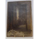 Robert Alexander, Grooms Chair Middleham, signed, oil on board, label verso, 25 x 17 cm