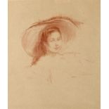 A lithograph after Albert De Bellleroche (1864-1944), portrait of lady, 44 x 37 cm Report by RB Good