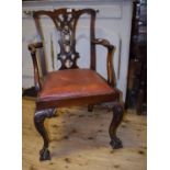 A 19th century mahogany Chippendale style armchair