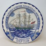 A Poole pottery charger, commemorating Wessex Winter Foursome 1968, Broadstone Golf Club, 38 cm