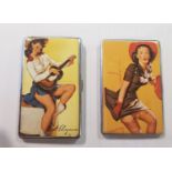 A pin up girl cigarette case, and another similar (2) Report by RB Modern