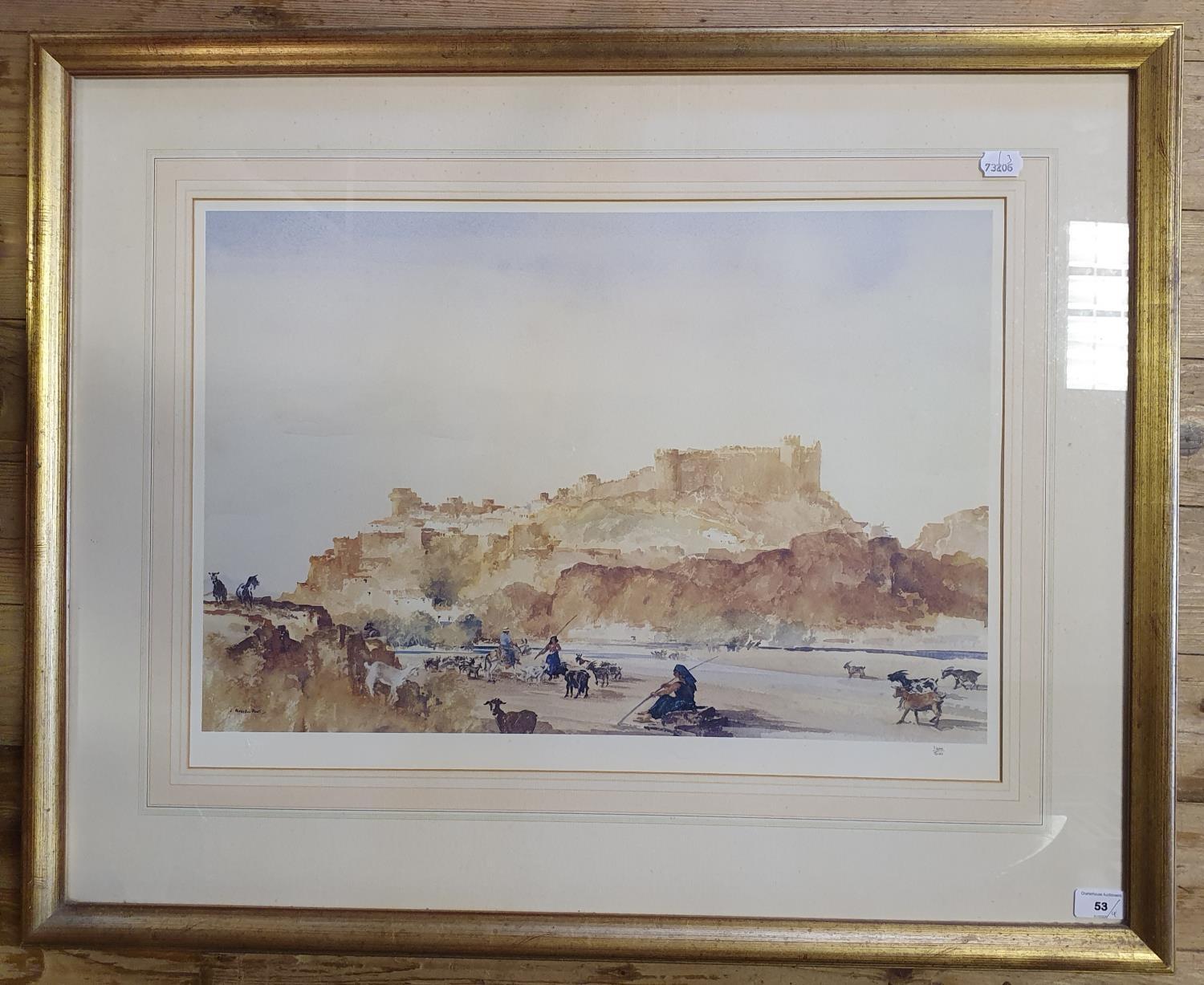 After J.M.W Turner (1775-1851), Folkstone from the Sea, print, 75 cm x 95 cm, after Russel Flint ( - Image 5 of 5