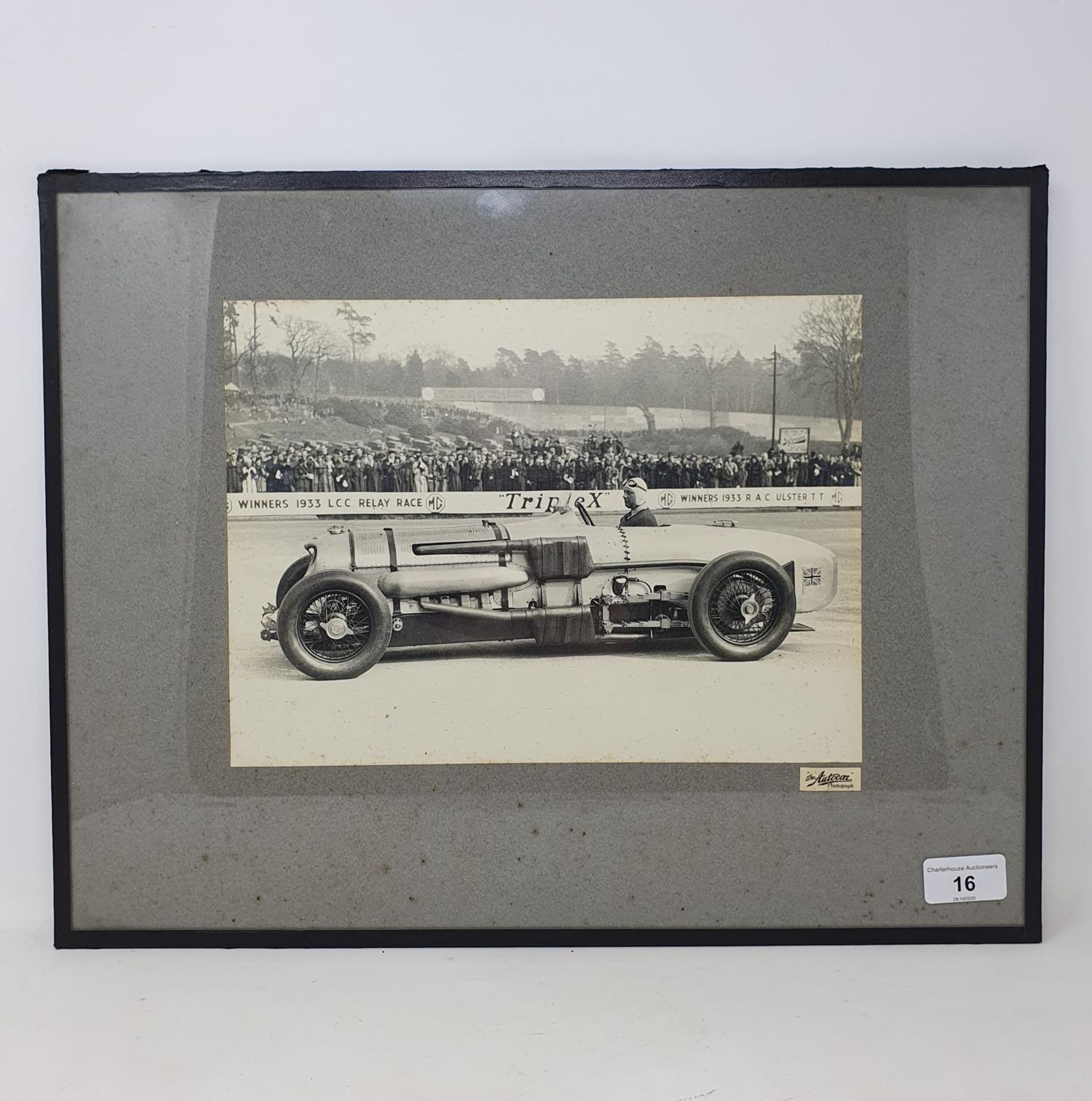 An Autocar monochrome photograph, the 24 Litre Napier-Railton Endurance Record and Track Racing car,