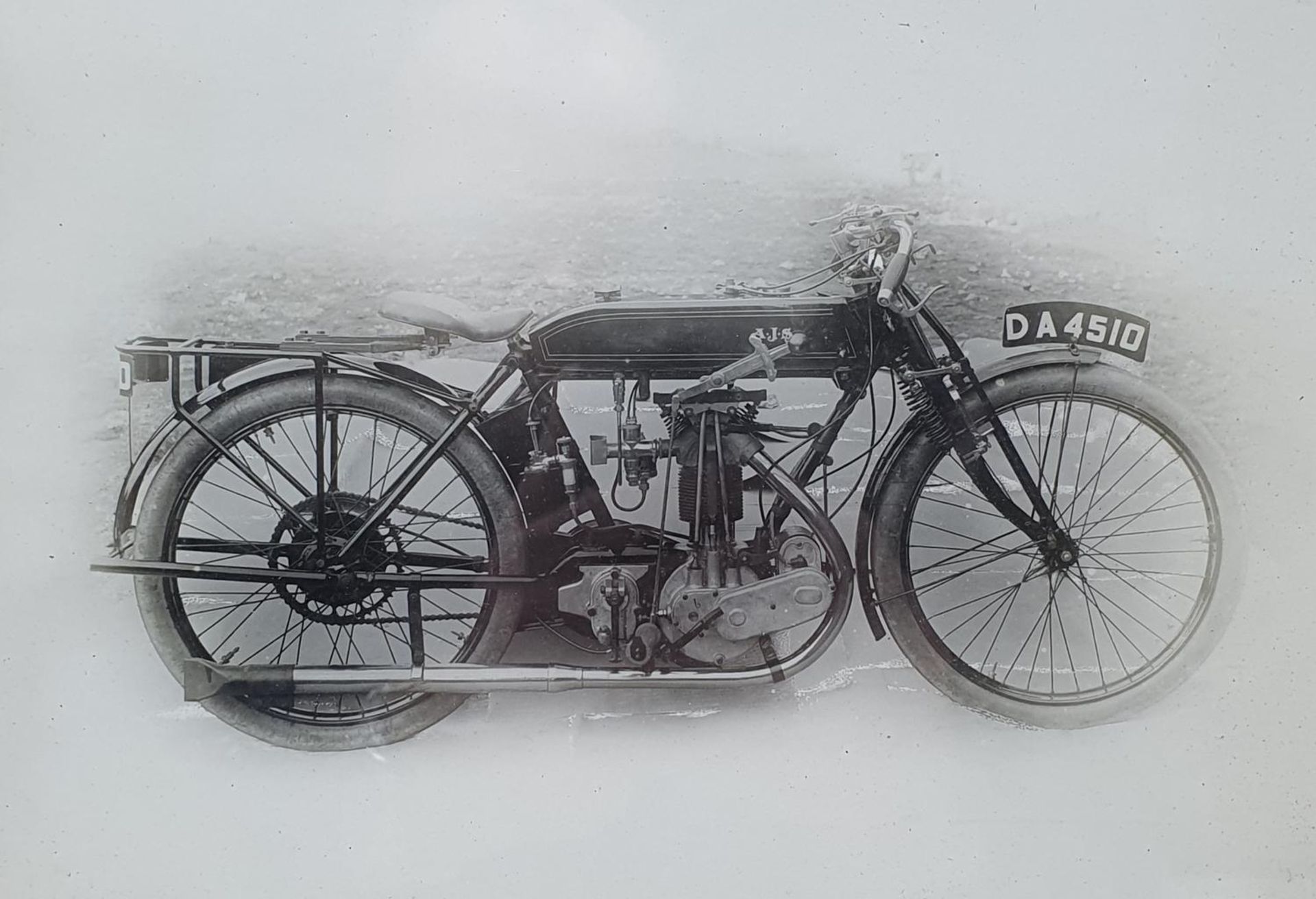 A monochrome Junior TT photograph, Cyril Williams' AJS (DA 4510) (Cyril Williams was second to - Image 3 of 3