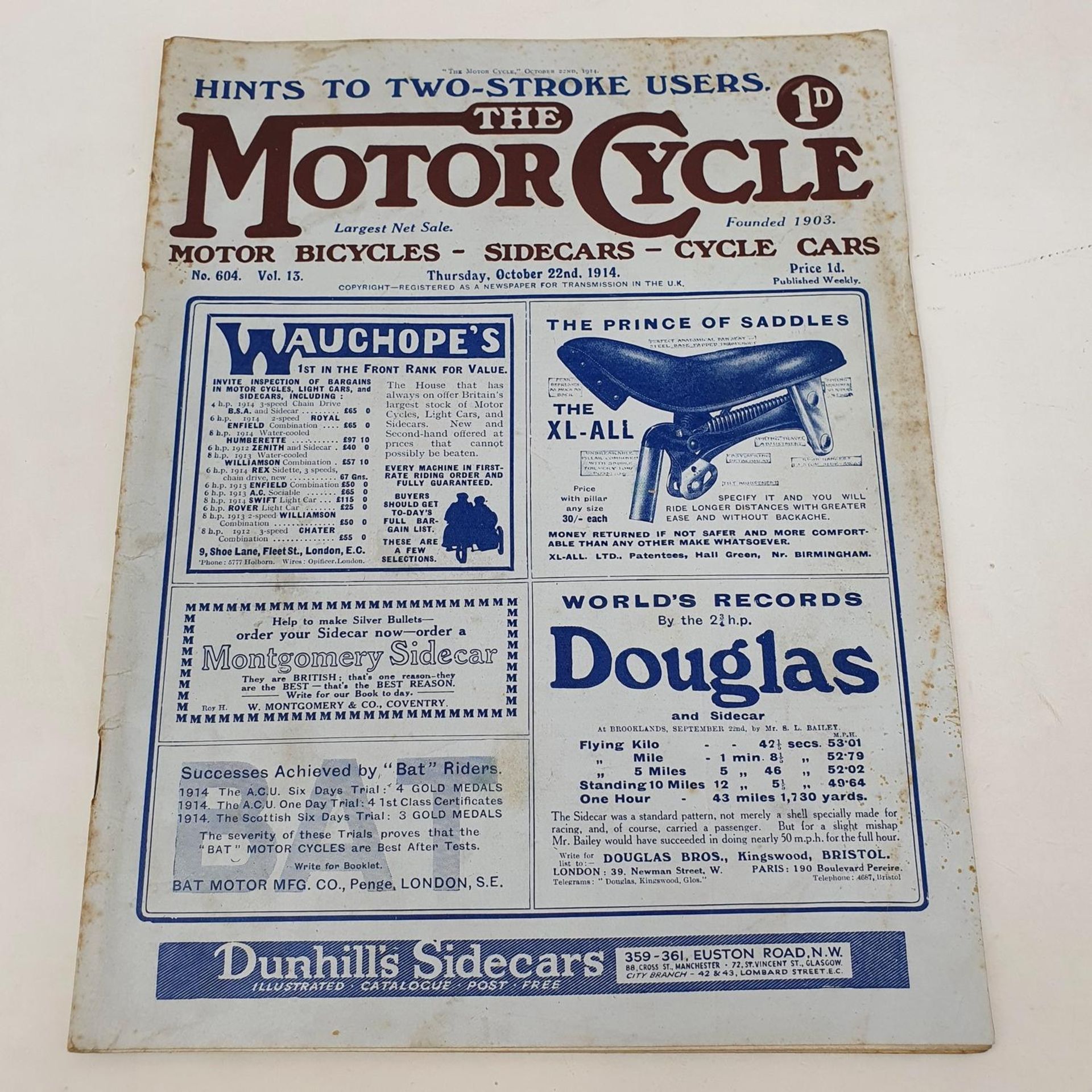 A group of ten 1914 magazines, including The Motor Cycle and Motor Cycling, including featuring Eric - Image 9 of 11