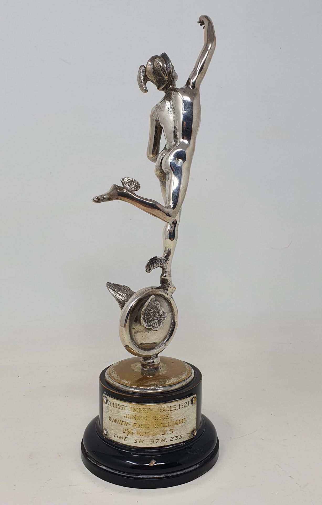 An Isle of Man TT silver replica trophy, the plaque inscribed 'TOURIST TROPHY RACES 1921 JUNIOR RACE