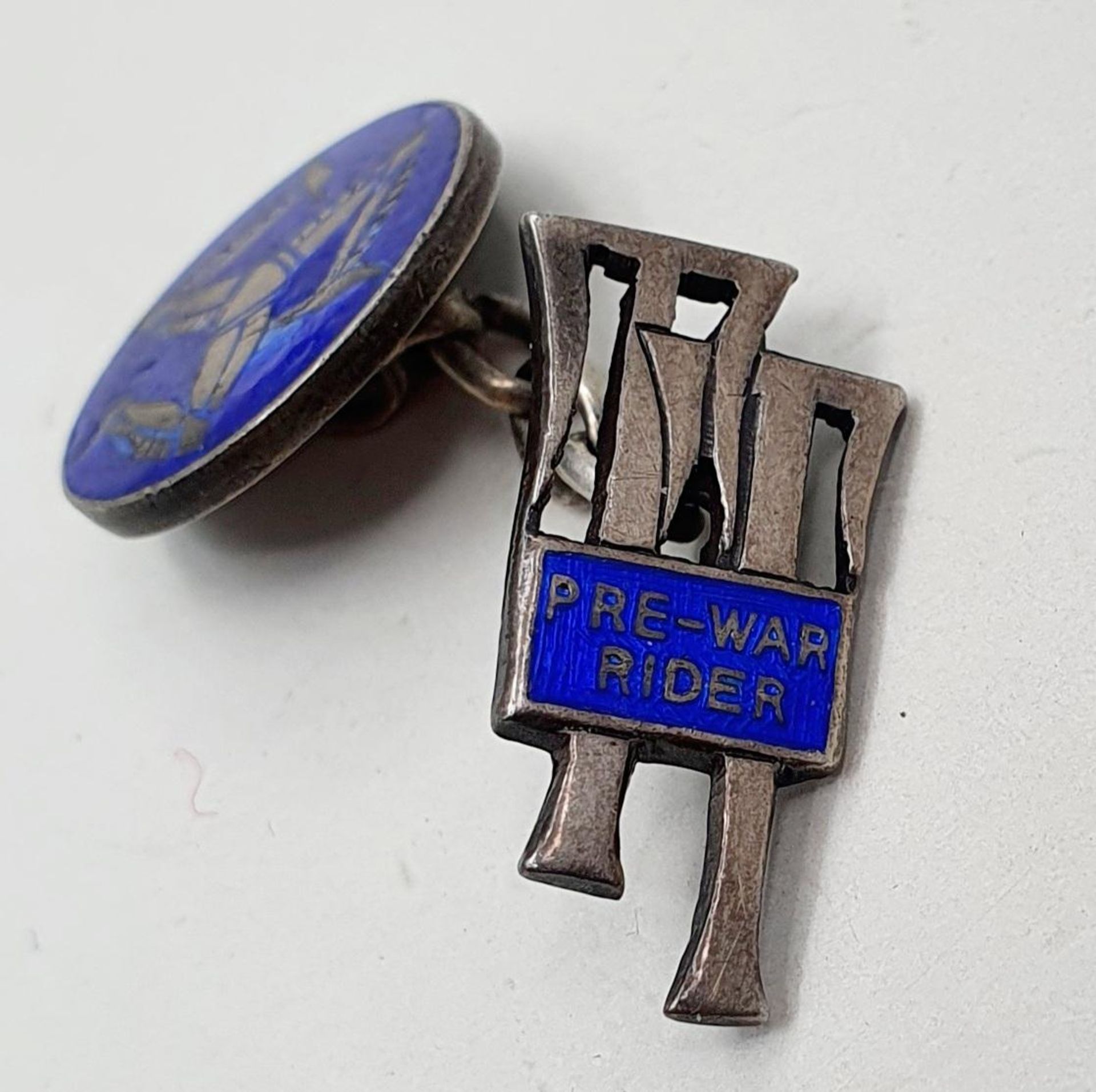 A rare pair of TT riders silver cufflinks, circa 1920's, formerly the property of Eric Williams - Image 2 of 2